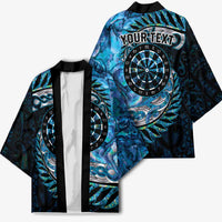 New Zealand Darts Personalised Kimono Aotearoa Silver Fern Blue Papua Shell Spirit LT9 - Polynesian Pride