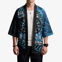 New Zealand Darts Personalised Kimono Aotearoa Silver Fern Blue Papua Shell Spirit LT9 - Polynesian Pride