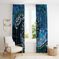 New Zealand Darts Personalised Window Curtain Aotearoa Silver Fern Blue Papua Shell Spirit