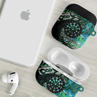 New Zealand Darts Personalised AirPods Case Aotearoa Silver Fern Green Papua Shell Spirit LT9 - Polynesian Pride