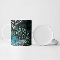 New Zealand Darts Personalised Ceramic Mug Aotearoa Silver Fern Green Papua Shell Spirit - Polynesian Pride