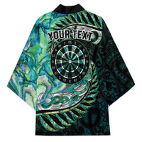 New Zealand Darts Personalised Kimono Aotearoa Silver Fern Green Papua Shell Spirit - Polynesian Pride
