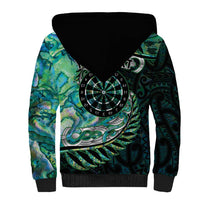 New Zealand Darts Personalised Sherpa Hoodie Aotearoa Silver Fern Green Papua Shell Spirit