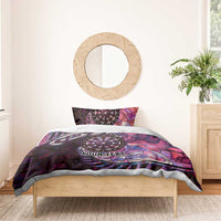 New Zealand Darts Personalised Bedding Set Aotearoa Silver Fern Pink Papua Shell Spirit