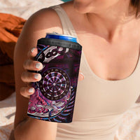 New Zealand Darts Personalised 4 in 1 Can Cooler Tumbler Aotearoa Silver Fern Pink Papua Shell Spirit LT9 - Polynesian Pride