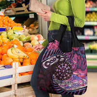 New Zealand Darts Personalised Grocery Bag Aotearoa Silver Fern Pink Papua Shell Spirit LT9 - Polynesian Pride