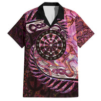 New Zealand Darts Personalised Hawaiian Shirt Aotearoa Silver Fern Pink Papua Shell Spirit