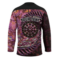 New Zealand Darts Personalised Hockey Jersey Aotearoa Silver Fern Pink Papua Shell Spirit - Polynesian Pride