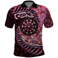 New Zealand Darts Personalised Polo Shirt Aotearoa Silver Fern Pink Papua Shell Spirit