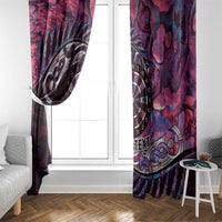 New Zealand Darts Personalised Window Curtain Aotearoa Silver Fern Pink Papua Shell Spirit