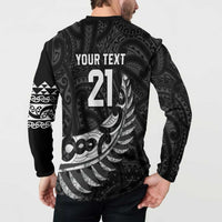 New Zealand Indigenous-Maori Rugby Custom Button Sweatshirt LT9 - Polynesian Pride