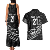 New Zealand Indigenous-Maori Rugby Custom Couples Matching Tank Maxi Dress and Hawaiian Shirt