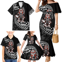 New Zealand Indigenous-Maori Rugby Custom Family Matching Mermaid Dress and Hawaiian Shirt LT9 - Polynesian Pride