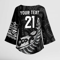 New Zealand Indigenous-Maori Rugby Custom Kimono Sleeve Blouse - Polynesian Pride