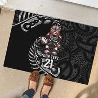 New Zealand Indigenous-Maori Rugby Custom Rubber Doormat LT9 - Polynesian Pride