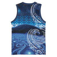 New Zealand Matariki Basketball Jersey Taniko Aramoana With Koru Galaxy Sky Night - Polynesian Pride