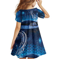 New Zealand Matariki Family Matching Puletasi and Hawaiian Shirt Taniko Aramoana With Koru Galaxy Sky Night
