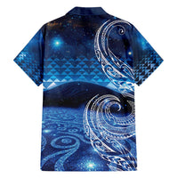 New Zealand Matariki Family Matching Puletasi and Hawaiian Shirt Taniko Aramoana With Koru Galaxy Sky Night