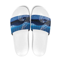New Zealand Matariki Slide Sandals Taniko Aramoana With Koru Galaxy Sky Night - Polynesian Pride