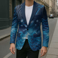 New Zealand Matariki Blazer Taniko Aramoana With Maori Galaxy Sky Night - Polynesian Pride