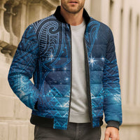 New Zealand Matariki Bomber Puffer Jacket Taniko Aramoana With Maori Galaxy Sky Night - Polynesian Pride