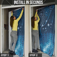 New Zealand Matariki Door Cover Taniko Aramoana With Maori Galaxy Sky Night - Polynesian Pride