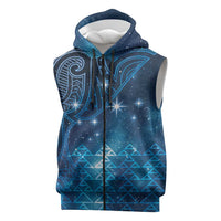 New Zealand Matariki Sleeveless Zip Hoodie Taniko Aramoana With Maori Galaxy Sky Night LT9 Galaxy - Polynesian Pride