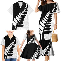 New Zealand Silver Fern Niho Taniwha Family Matching Mermaid Dress and Hawaiian Shirt LT9 - Polynesian Pride