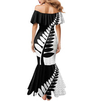 New Zealand Silver Fern Niho Taniwha Family Matching Mermaid Dress and Hawaiian Shirt LT9 - Polynesian Pride