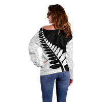 New Zealand Silver Fern Niho Taniwha Off Shoulder Sweater