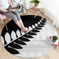 New Zealand Silver Fern Niho Taniwha Round Carpet