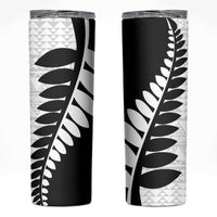 New Zealand Silver Fern Niho Taniwha Skinny Tumbler LT9 Black - Polynesian Pride