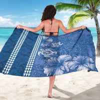 Blue Hibiscus Turle Sarong Hawaiian Style Tribal Tapa Pattern