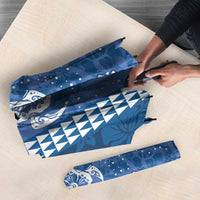 Blue Hibiscus Turle Umbrella Hawaiian Style Tribal Tapa Pattern - Polynesian Pride