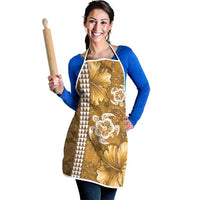 Gold Hibiscus Turle Apron Hawaiian Style Tribal Tapa Pattern - Polynesian Pride