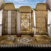 Gold Hibiscus Turle Back Car Seat Cover Hawaiian Style Tribal Tapa Pattern