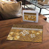 Gold Hibiscus Turle Puzzle Hawaiian Style Tribal Tapa Pattern LT9 - Polynesian Pride