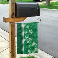 Green Hibiscus Turle Garden Flag Hawaiian Style Tribal Tapa Pattern
