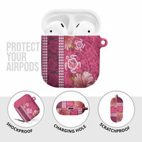 Pink Hibiscus Turle AirPods Case Hawaiian Style Tribal Tapa Pattern - Polynesian Pride