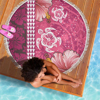 Pink Hibiscus Turle Beach Blanket Hawaiian Style Tribal Tapa Pattern LT9 - Polynesian Pride