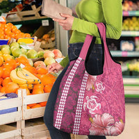 Pink Hibiscus Turle Grocery Bag Hawaiian Style Tribal Tapa Pattern LT9 - Polynesian Pride