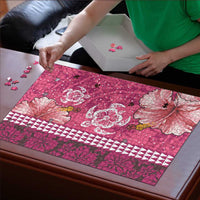 Pink Hibiscus Turle Puzzle Hawaiian Style Tribal Tapa Pattern LT9 - Polynesian Pride