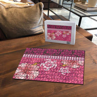 Pink Hibiscus Turle Puzzle Hawaiian Style Tribal Tapa Pattern LT9 - Polynesian Pride