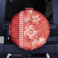 Red Hibiscus Turle Spare Tire Cover Hawaiian Style Tribal Tapa Pattern