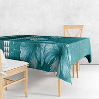 Teal Hibiscus Turle Tablecloth Hawaiian Style Tribal Tapa Pattern LT9 - Polynesian Pride