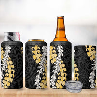Puakenikeni and Maile Lei 4 in 1 Can Cooler Tumbler Black Double Strand Lei LT9 - Polynesian Pride