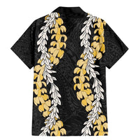 Puakenikeni and Maile Lei Family Matching Mermaid Dress and Hawaiian Shirt Black Double Strand Lei