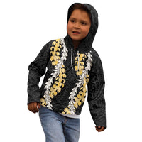 Puakenikeni and Maile Lei Kid Hoodie Black Double Strand Lei