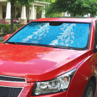 Puakenikeni and Maile Lei Auto Sun Shade Blue Double Strand Lei - Polynesian Pride