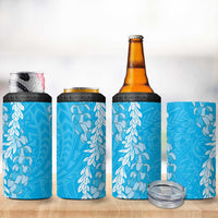 Puakenikeni and Maile Lei 4 in 1 Can Cooler Tumbler Blue Double Strand Lei LT9 - Polynesian Pride